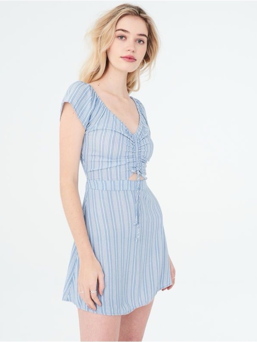 Aeropostale Blue & White Stripped Mini Dress Women’s Size Medium